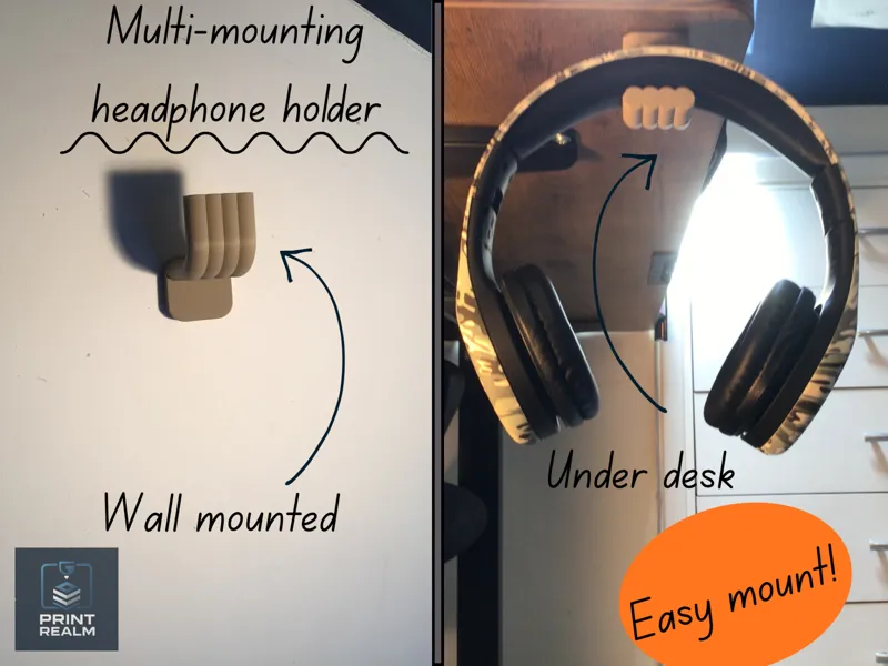 Wall/desk headphone holder