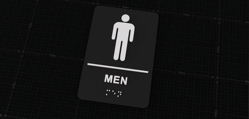 Men Restroom Sign with Braille