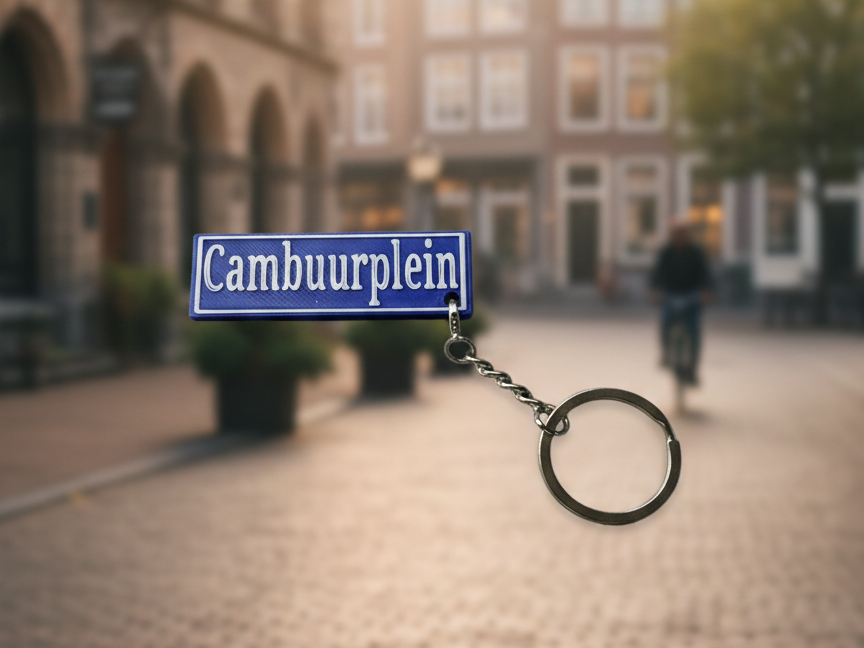 Dutch Street Sign Keychain "Cambuurplein" Edition