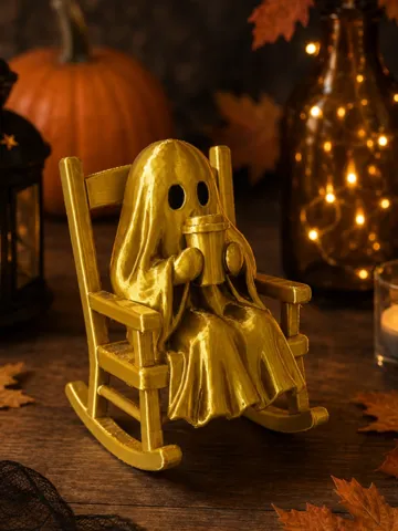 Adorno temático: Ghost in a Rocking Chair – Cute Halloween & Cozy — vista de referencia 2