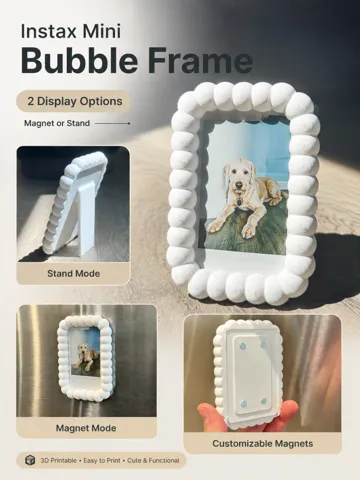 Marco decorativo: Instax Mini Bubble Frame | All Magnets + Stand — vista de referencia 2