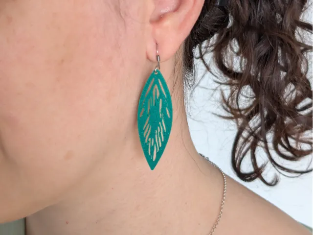 Aretes Hoja Esmeralda