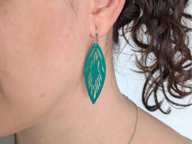 Aretes Hoja Esmeralda