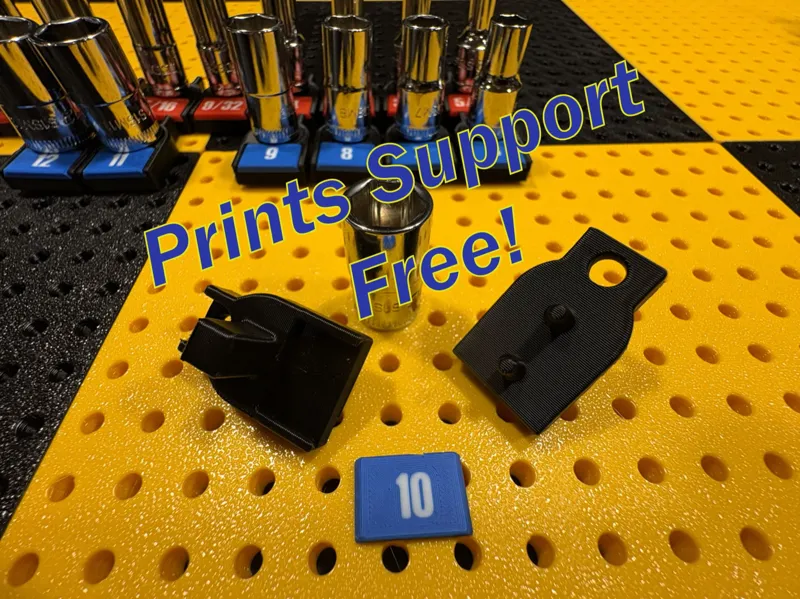 Toolgrid Socket Clips with Pins & Printed Labels