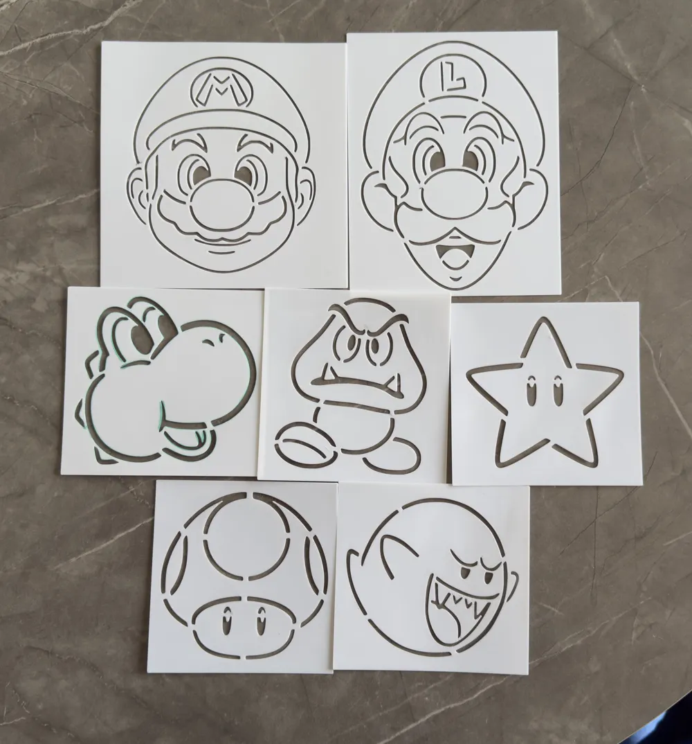 Super Mario Themed Stencils - Free 3D Print Model - MakerWorld