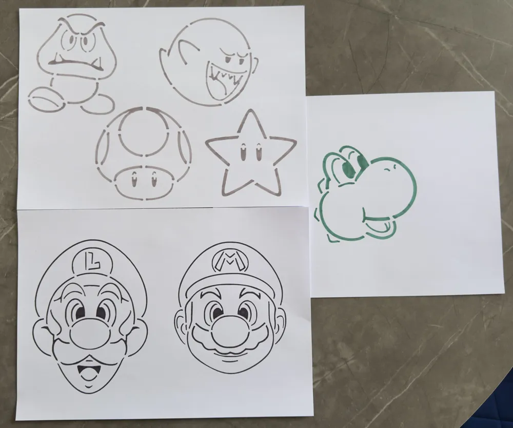 Super Mario Themed Stencils - Free 3D Print Model - MakerWorld
