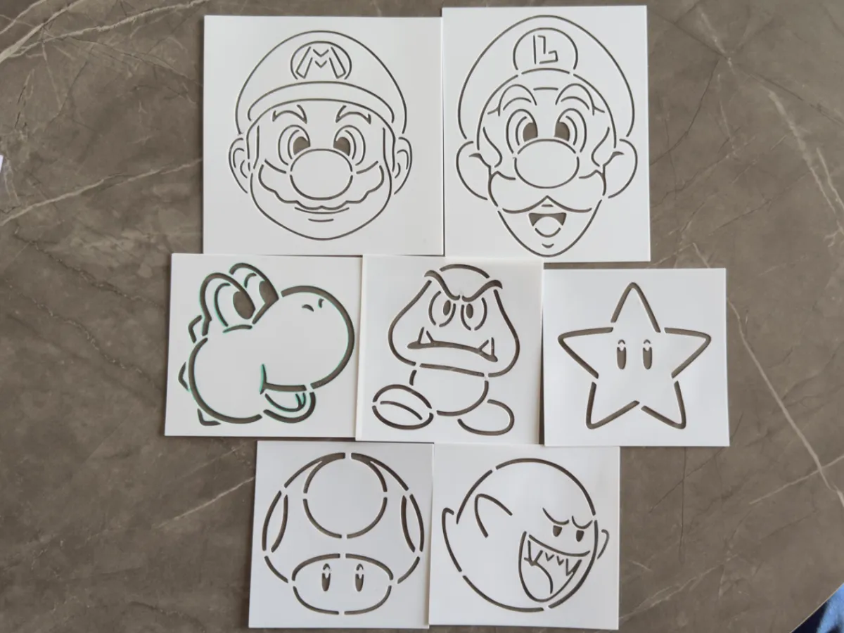 Super Mario Themed Stencils - Free 3D Print Model - MakerWorld