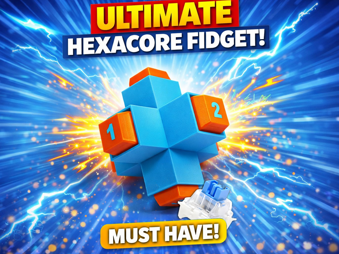 HexaCore Clicker – 6-Button Fidget