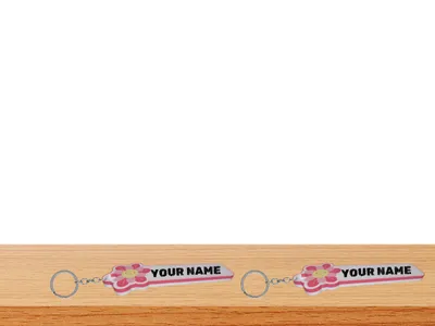 Cute Pink Flower Name Tag for Kids