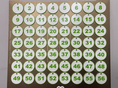 Set of TOKEN 40mm - number 1-504 with hole for H2S