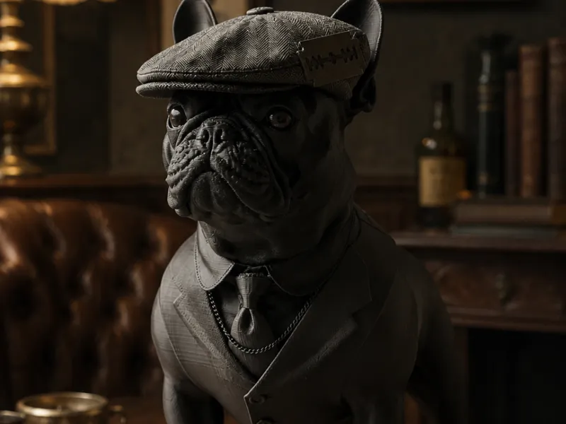 French Bulldog Peaky Blinders Style Sculpture