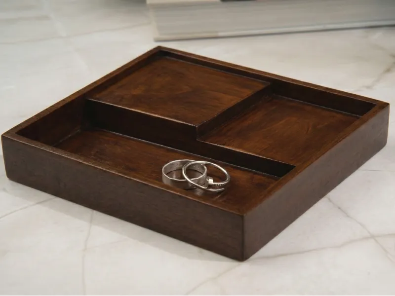 Square multi-level catch all tray
