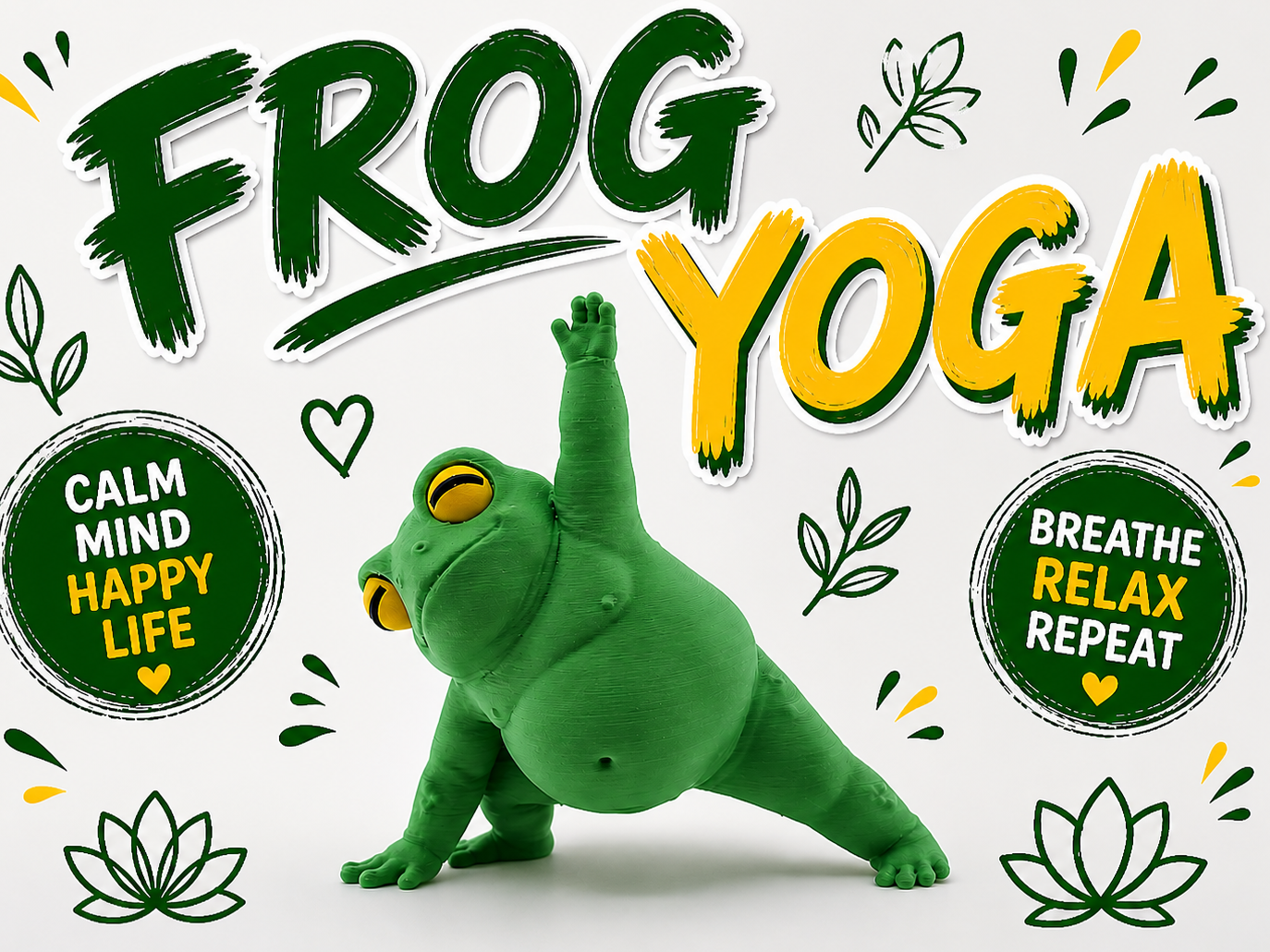 Yoga frog Figure Cute Meditation Desk Decor