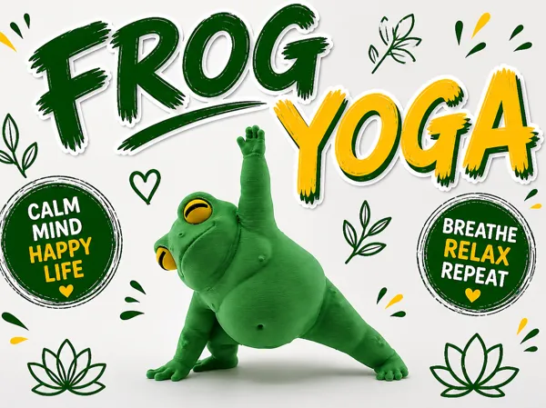 Фигурка Yoga frog за медитация и декорация