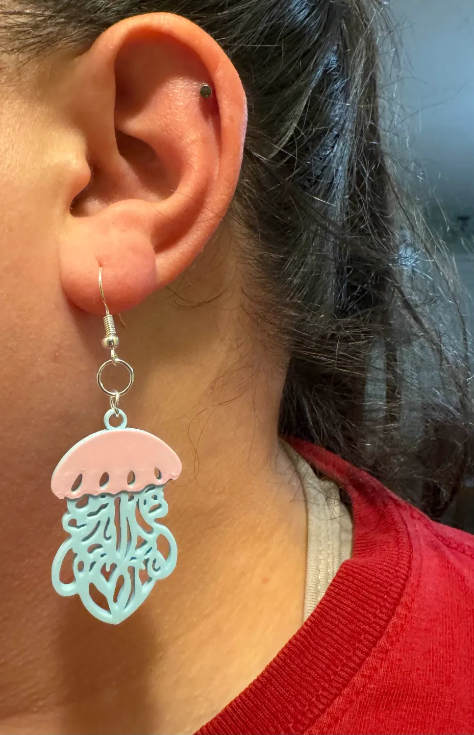 Cute Colorful Jellyfish Earrings – Miss Frizzle view 3