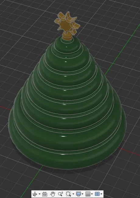 Bauchiger Weihnachtsbaum mit Stern
