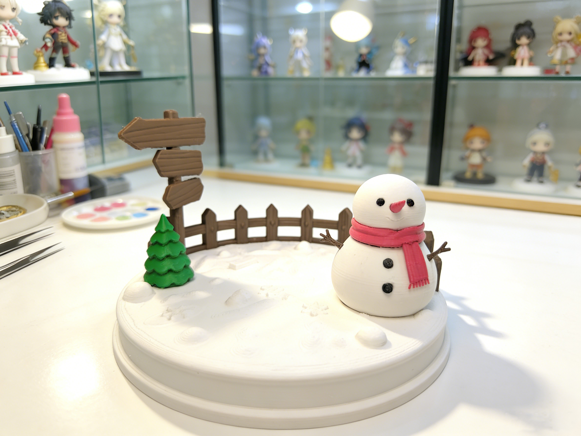Miniatura 3 do modelo 3D 宝可梦皮卡丘粉熊装 冬日雪人场景 无需AMS拆件打印 易打印高精度 带底座