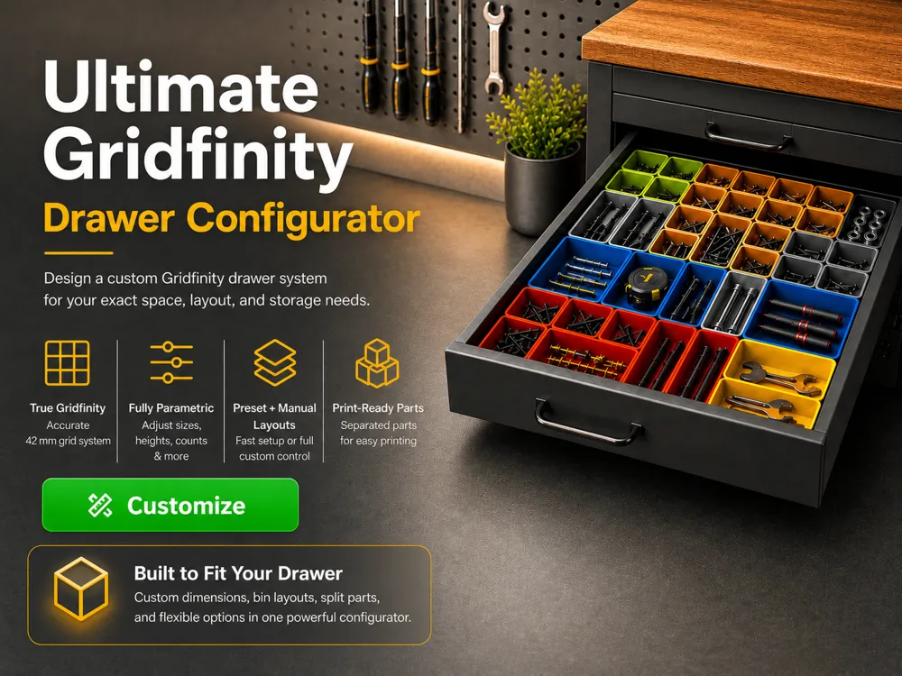 Ultimate gridfinity drawer configurator - Free 3D Print Model - MakerWorld