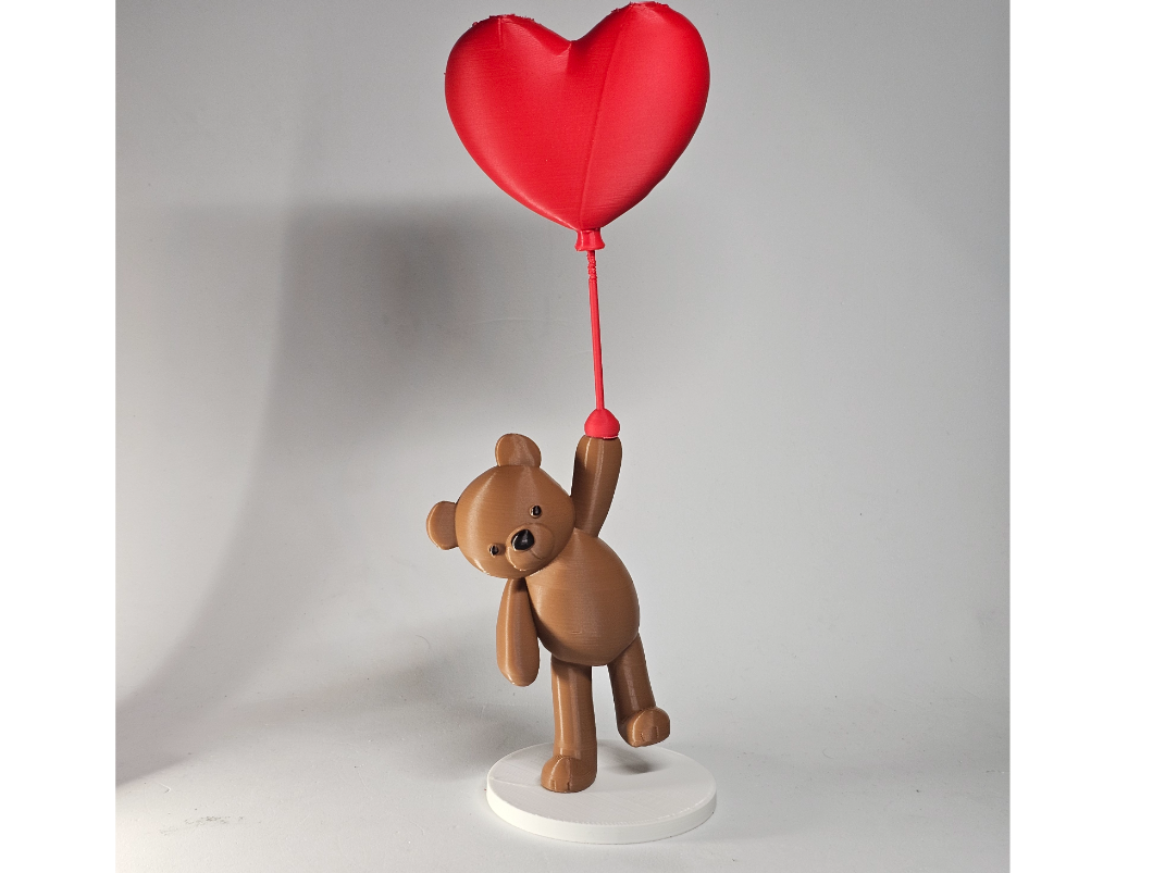 Bear with Heart Balloon – Romantic Decoration