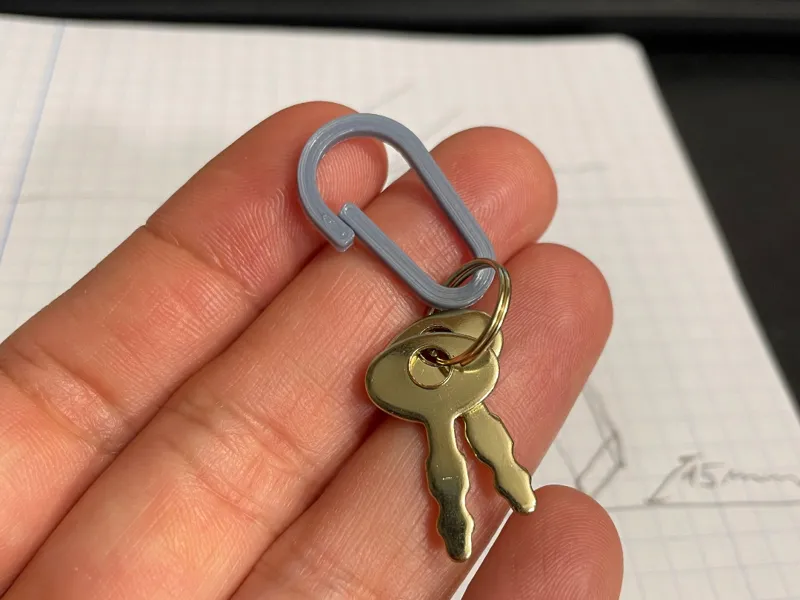 Tiny carabiner for toy keys