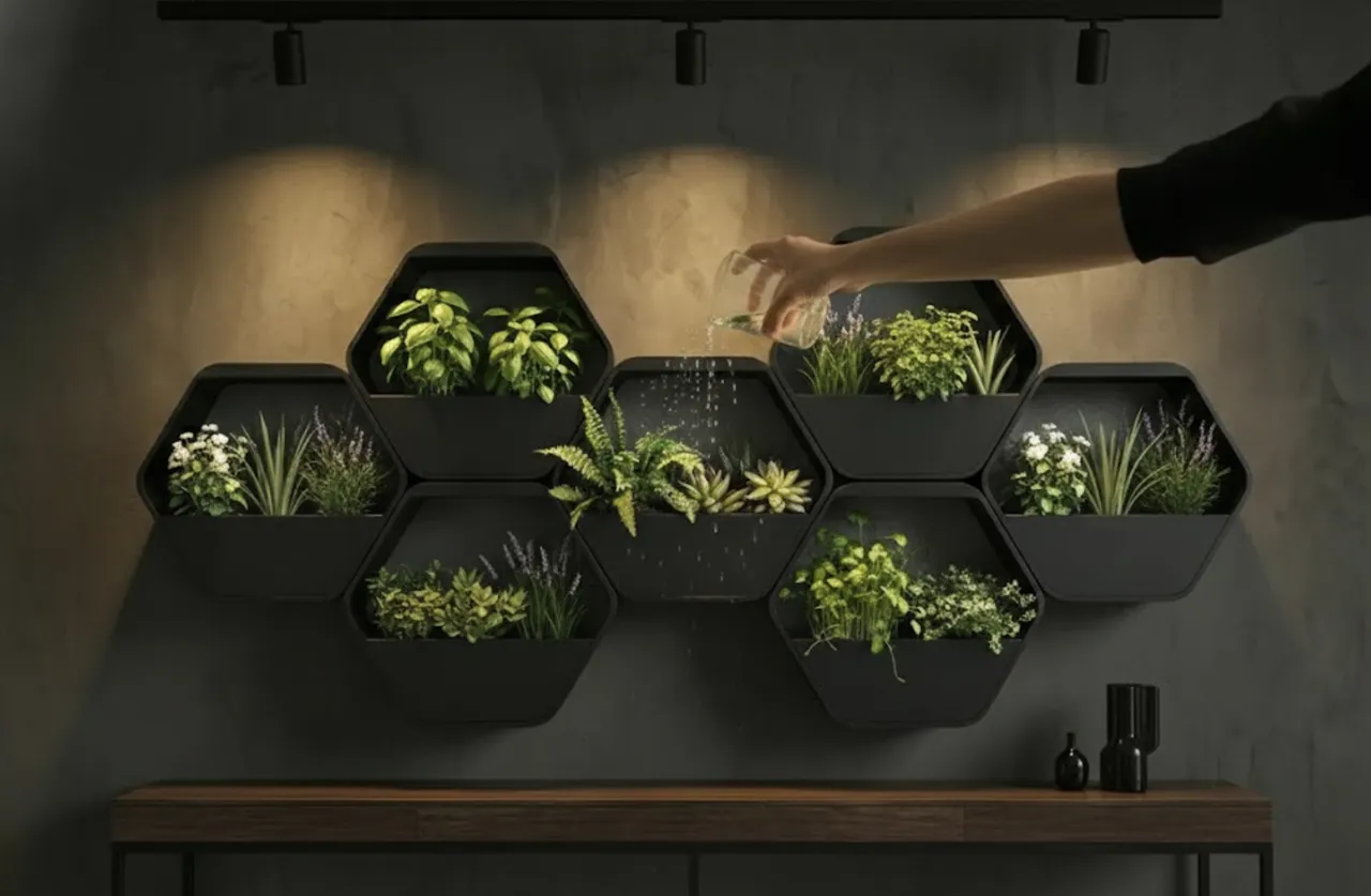 Wall & Table HexaRain | Zen Slow-Drip Planter view 2