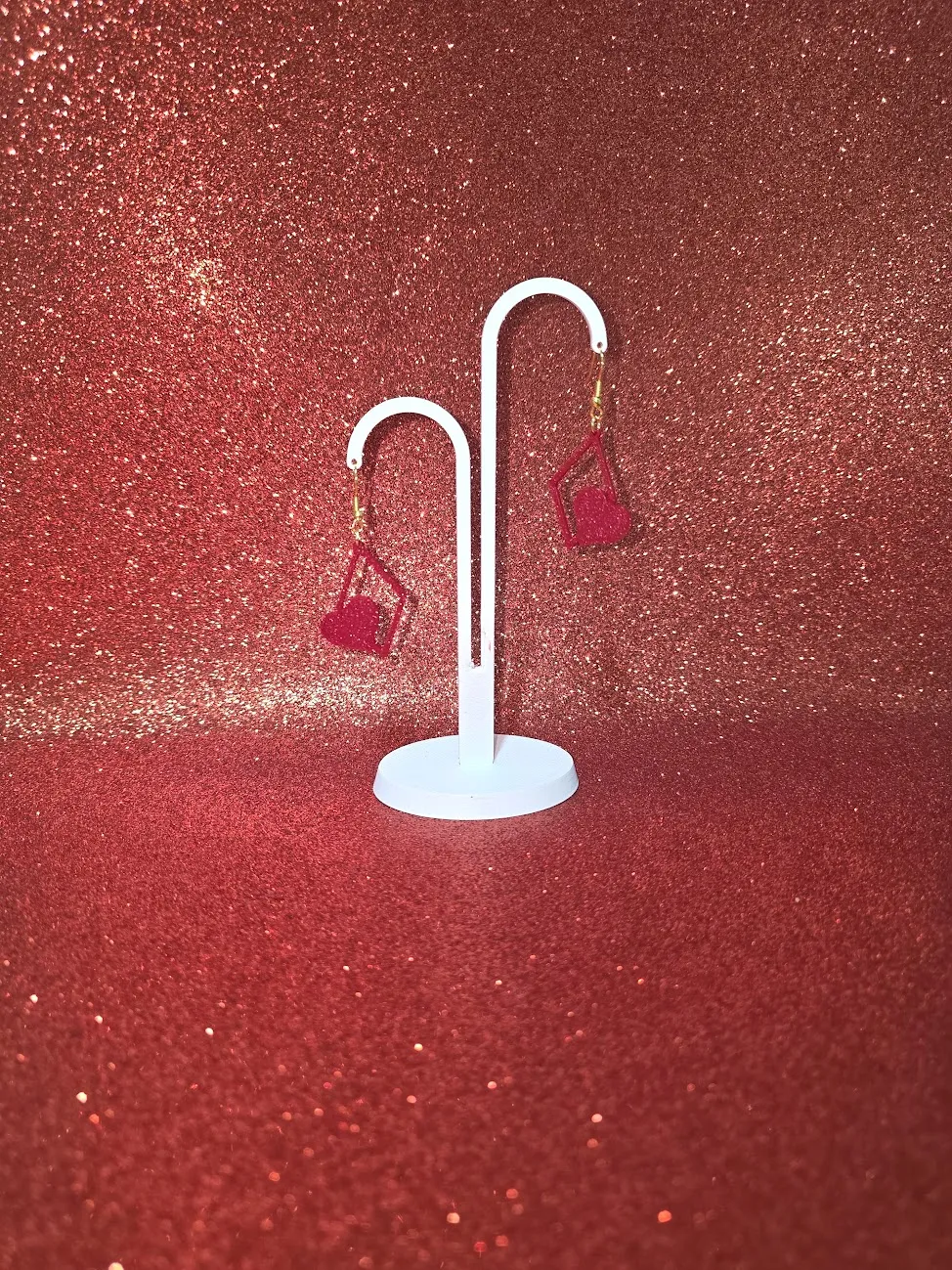 Heart in rhombo earrings view 3