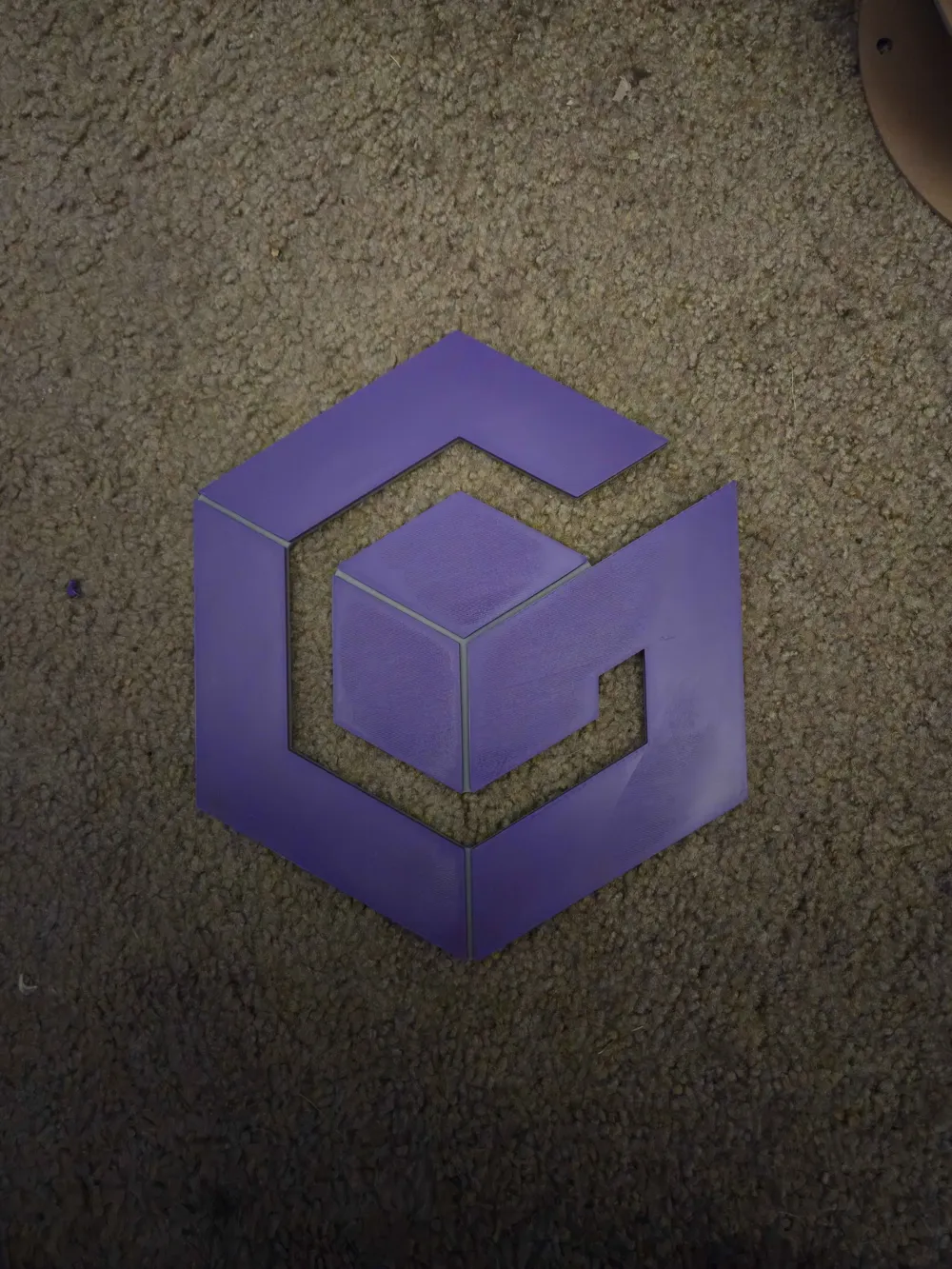 Gamecube Logo Sign AMS / NO AMS - Free 3D Print Model - MakerWorld