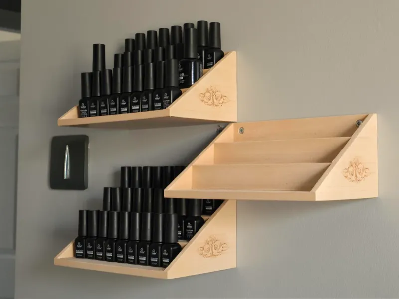 Nail Polish Display Shelf (with rose engraving)