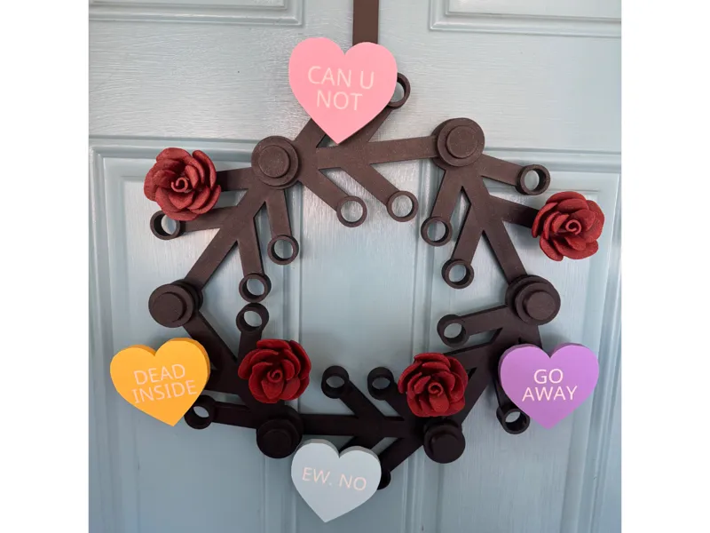 Anti Valentine's Day Brick Wreath Compatible Studs