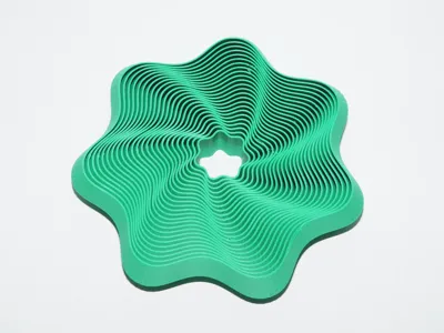 Wavy Fractal Fidget Star - Print In Place