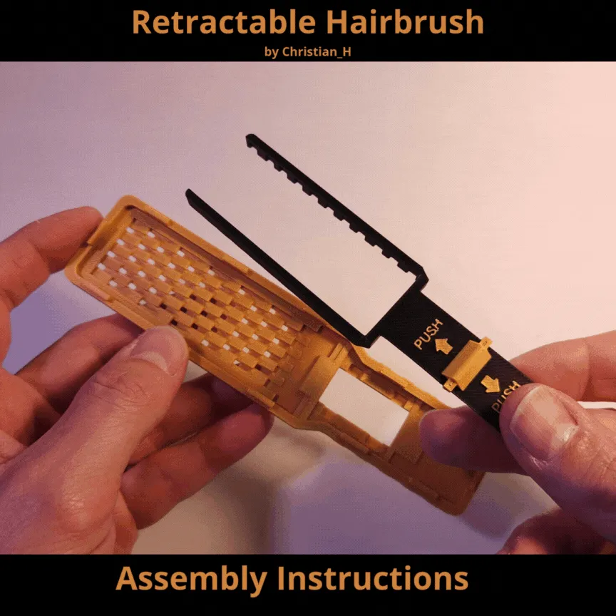 Retractable Hairbrush V3 view 2