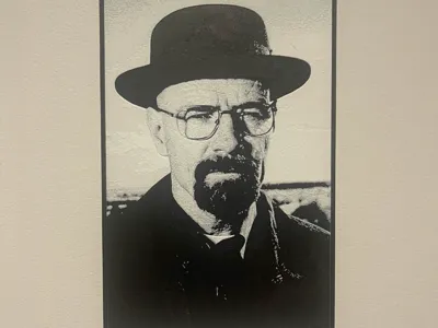 Walter White Heisenberg Hueforge - Black and White