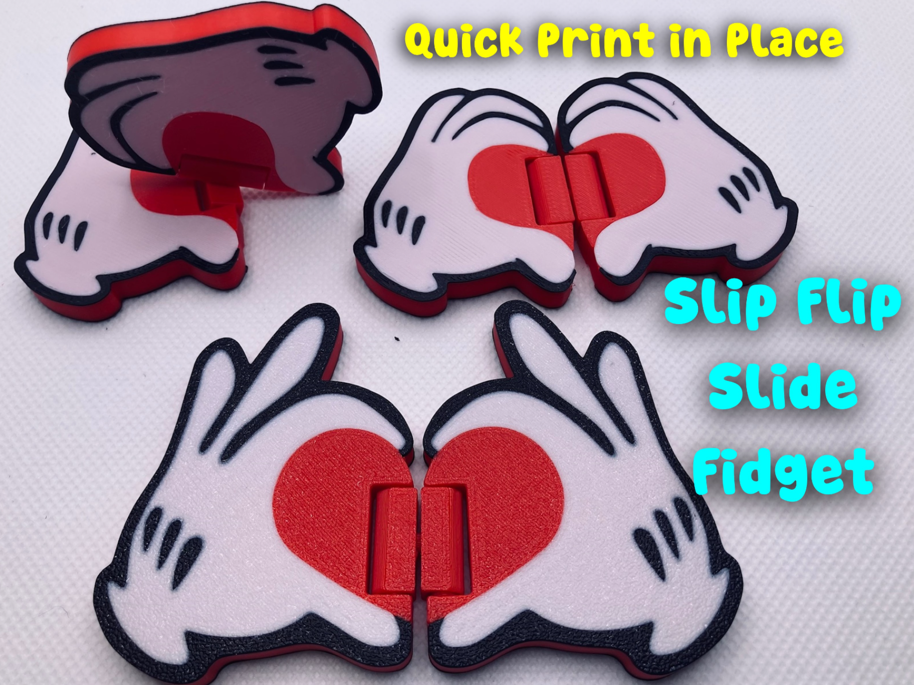 Mickey Heart Hands Slider + Flip Fidget 