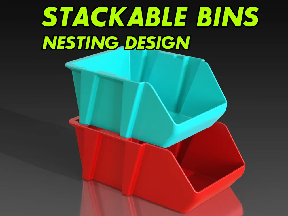 Stackable Part Features Stackable & Nesting Parts Bins - Free 3D Print Model - MakerWorld