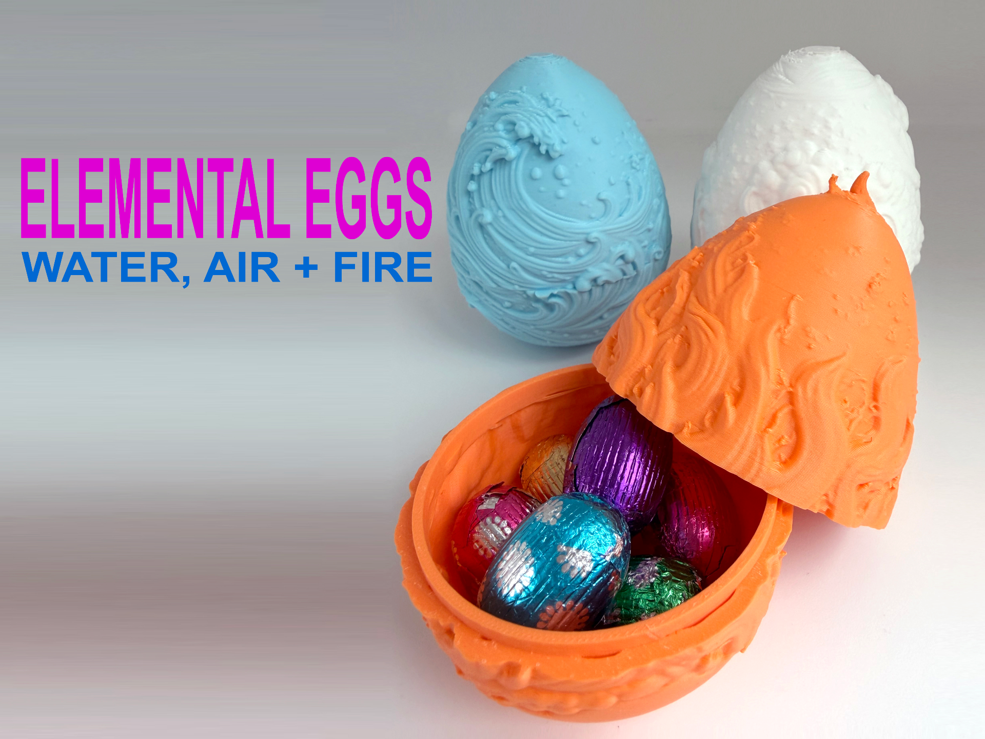 Elemental Easter Eggs - Water, Fire + Air