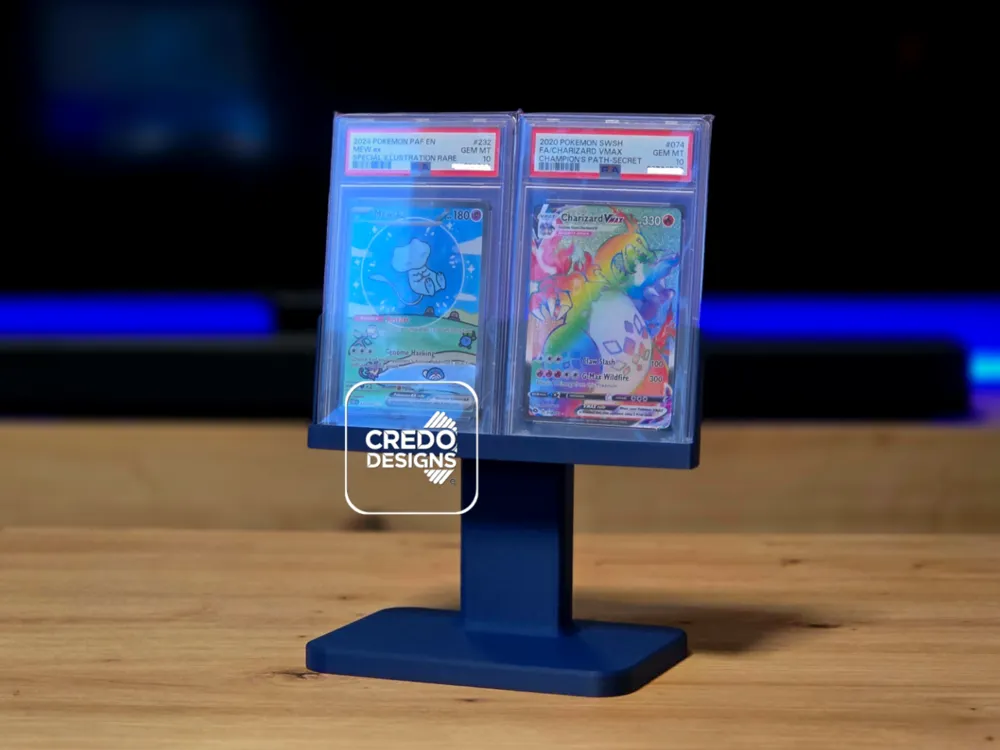 Pokmon PSA Slab Dual Card Modern Display Stand - Free 3D Print Model -  MakerWorld