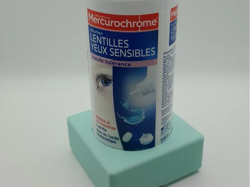 Gridfinity contact-lens bottle Mercurochrome