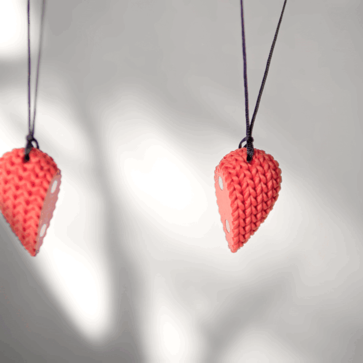 Split Knit Heart Pendant