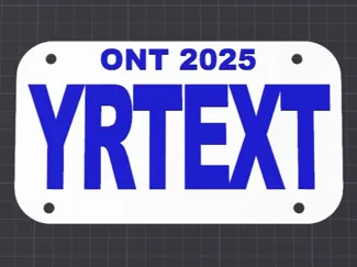 Custom Ontario, Canada Motorcycle License Plate