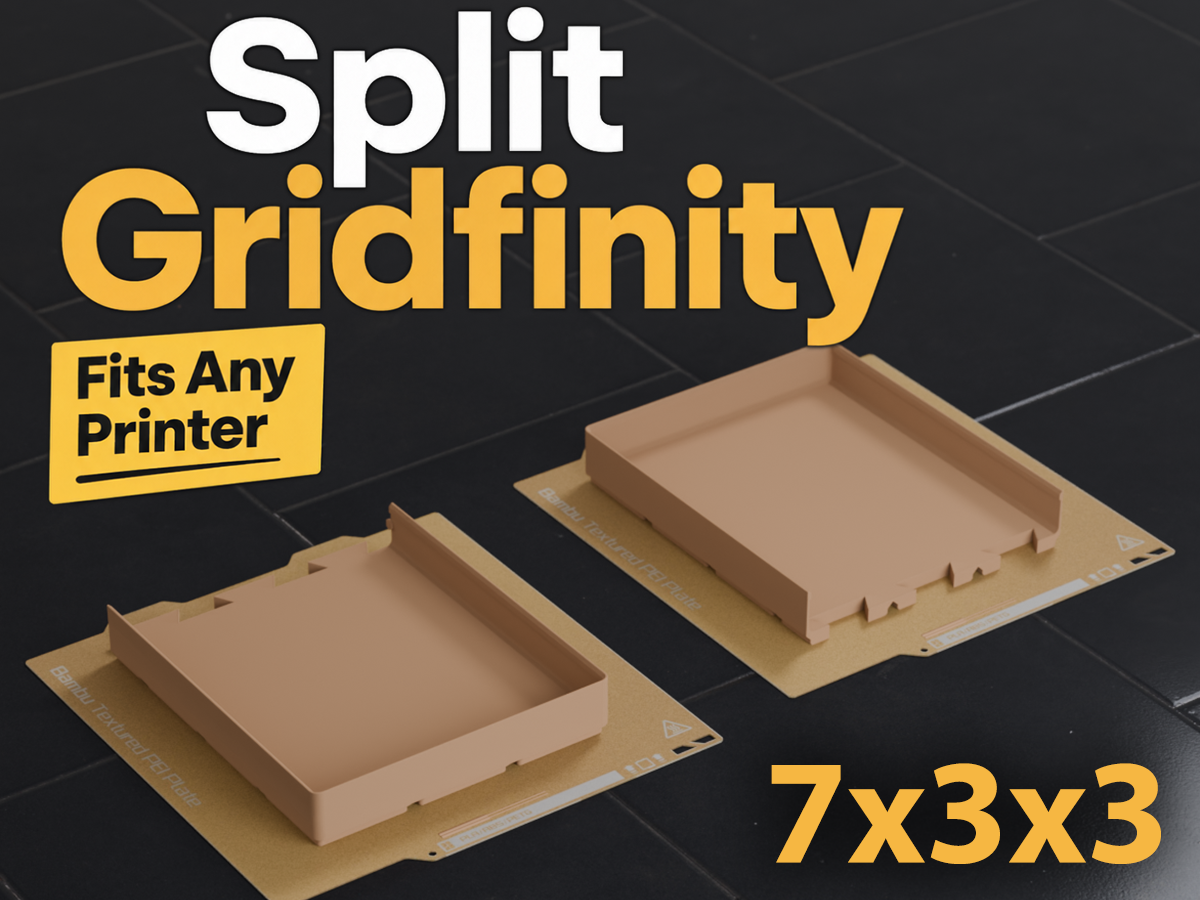 Gridfinity 7x3 Bin 3U A1 Mini Dovetail Split Fit