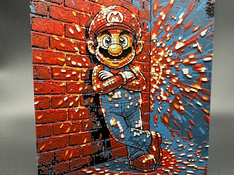 Disco Super Mario - Mosaic - Hueforge