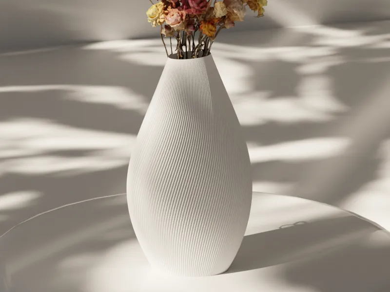 Oval vase - Ribs - twisted