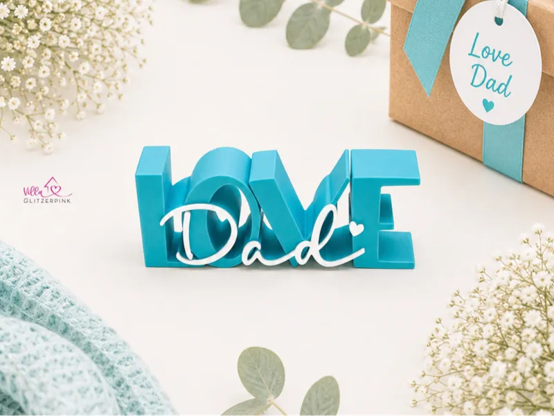 Schriftzug Love Dad ♡