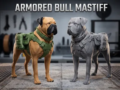 Armored Bull Mastiff: Bull Mastiff in Molle Vest