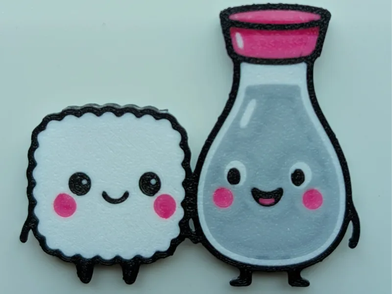Cute Kawaii Sushi and Soy 4 color AMS for Card