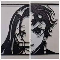 Tanjiro et Nezuko Kamado (Demon Slayer) – déco murale 2D — photo 2