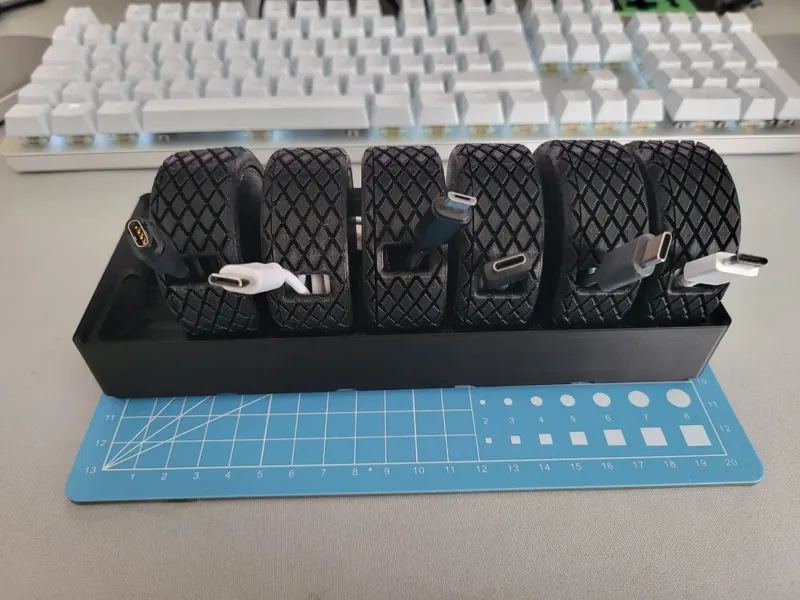 Gridfinity (Griddex) - "The Handsome Cable Organiser" Holder x7 Mini