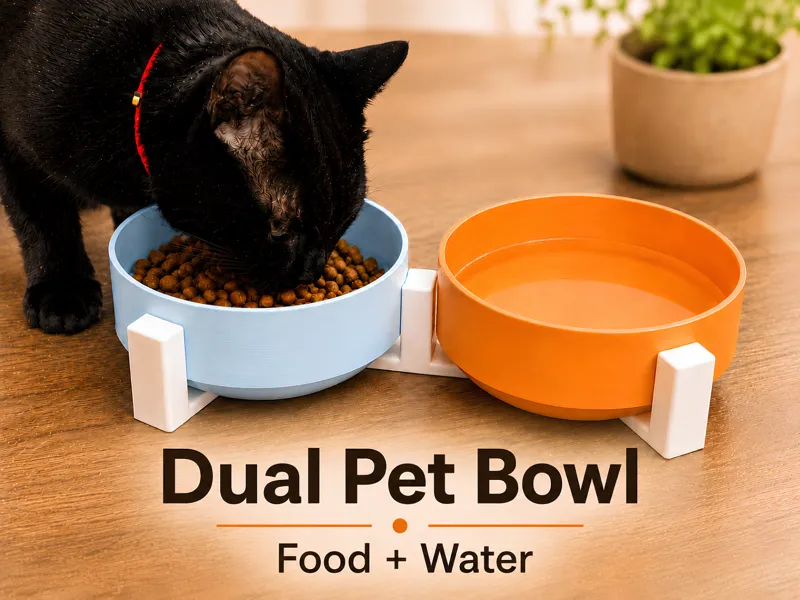 Dual Pet Food & Water Bowl