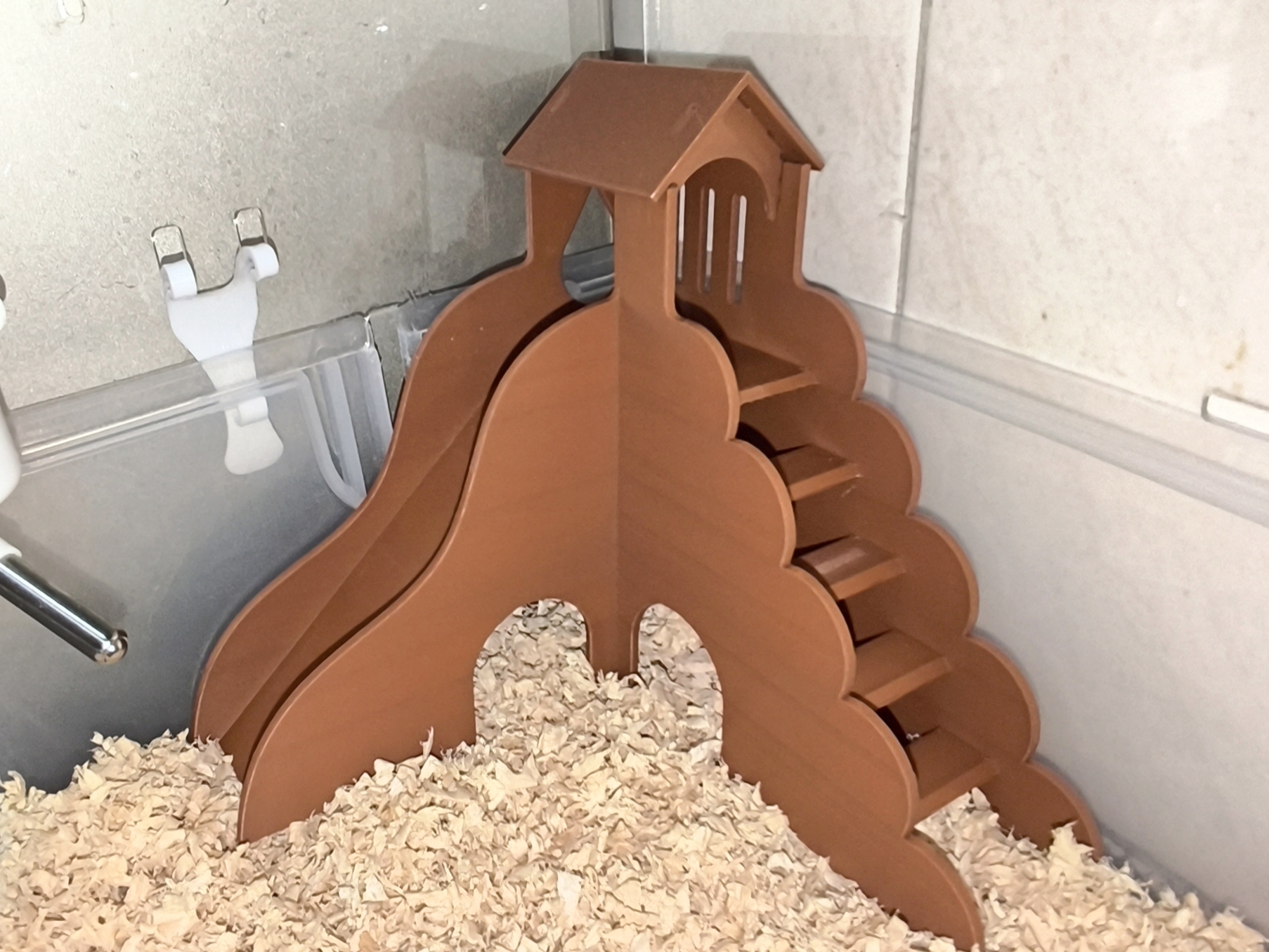 Miniatura 4 del modelo 3D 仓鼠滑梯+阁楼  仓鼠笼造景