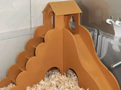Hamster slide + loft Hamster cage landscaping